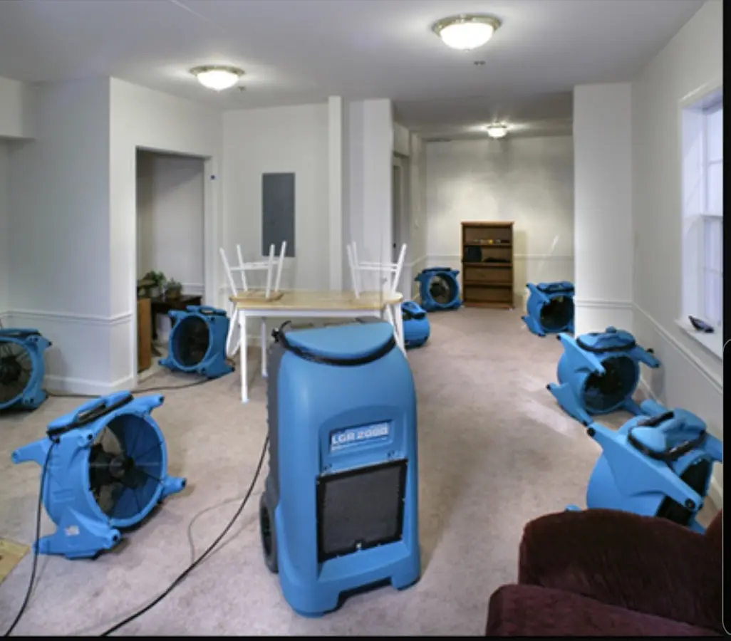 Air movers and dehumidifier setup for Water Damage Restoration in Citrus Hills